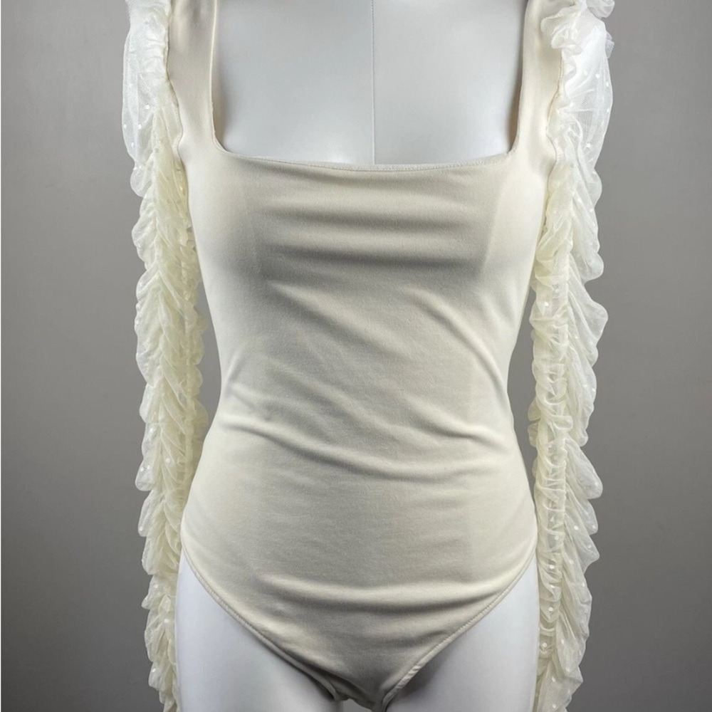 Free People Cream Long Sleeve Bodysuit - Picture 3 of 7